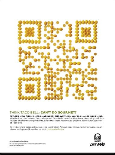 qr code made out of food