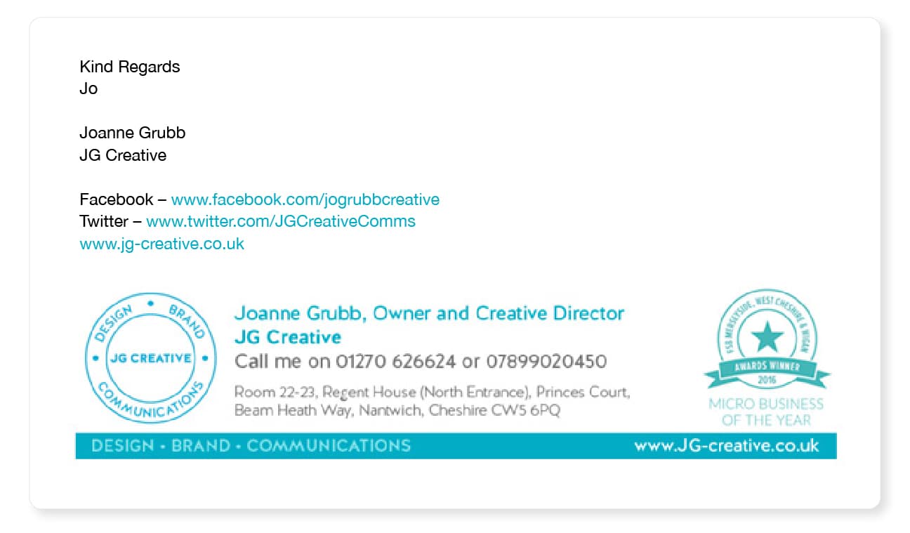 creative email signature example