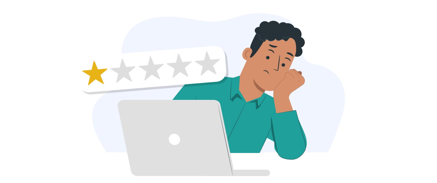 dissatisfied customer leaving a review