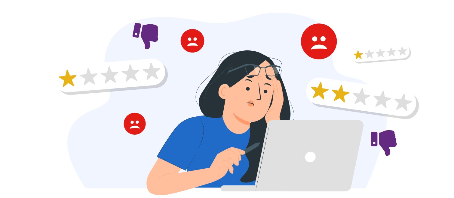 person worried about poor reviews