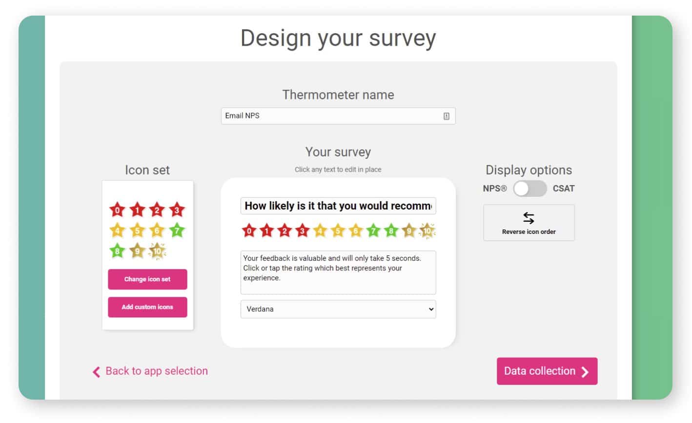 design your nps survey