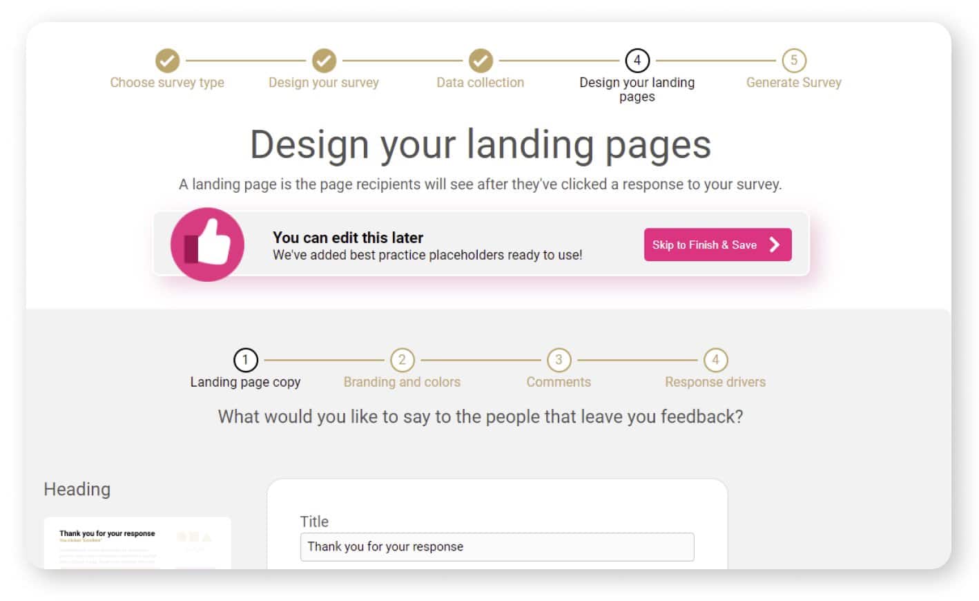 nps survey landing pages