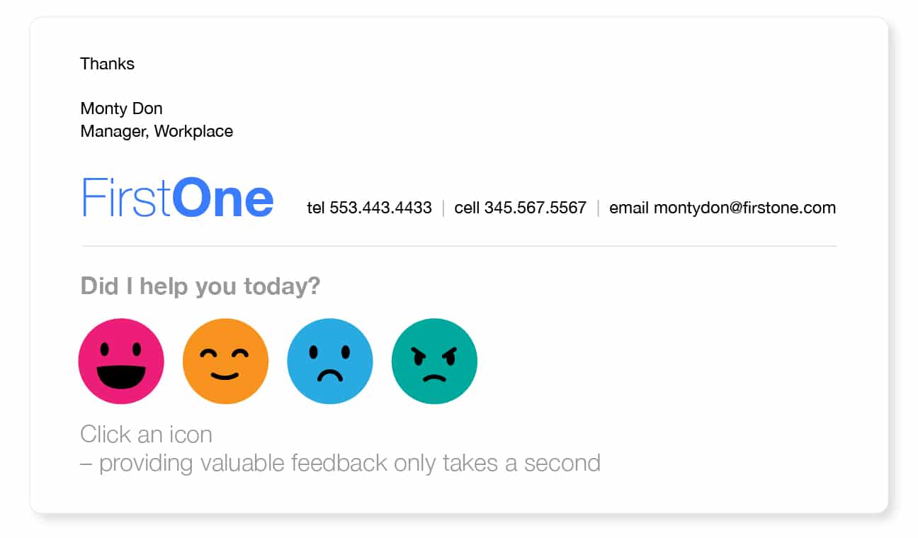 workplace feedback email signature template
