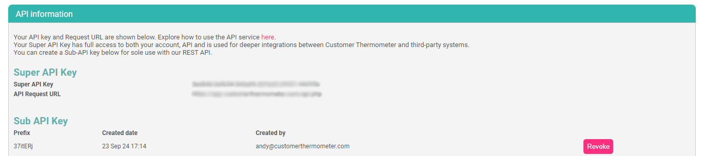 API key configuration