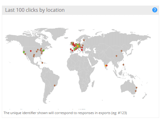 Map of geographic responses