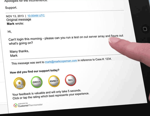 Easily answereble Salesforce Desk survey on iPad