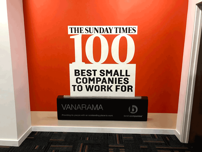 vanarama sunday times best 100 small companies to work for